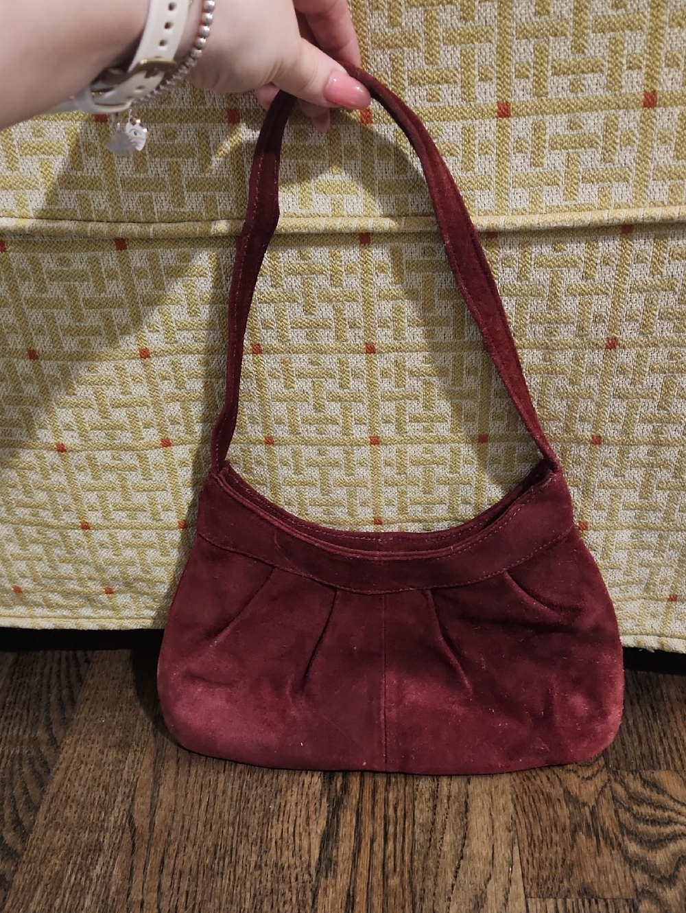 Coldwater Creek Burgundy Suede Shoulder Bag